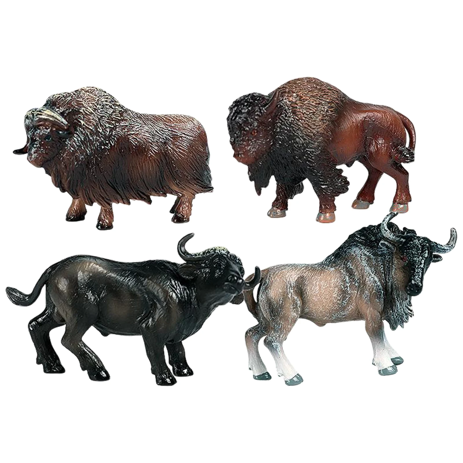 Educational Cow Figurine with Realistic Animals of Simulated Bull 4 Pieces for Children 3-8
