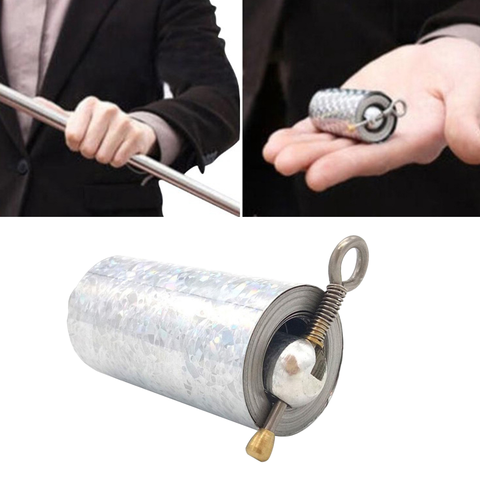 Portable Metal Appearing Cane with Teaching Cards, Pocket Staff Stage Trick for Amateur Beginners Ma gic Trick Accessorie Portable Metal Appearing Cane with Teaching Cards, Pocket Staff Stage Trick for Amateur Beginners Ma gic Trick Accessorie