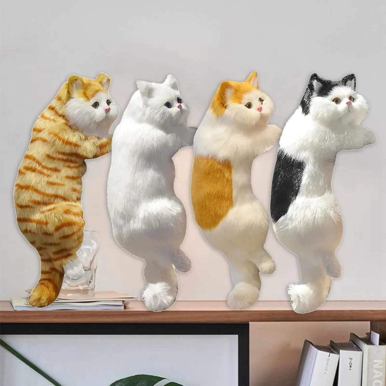 Simulation Plush Cat Statue Lifelike Plush Animal Handicrafts Toys for Wedding Gifts Table Desk Home Decor Art Ornaments
