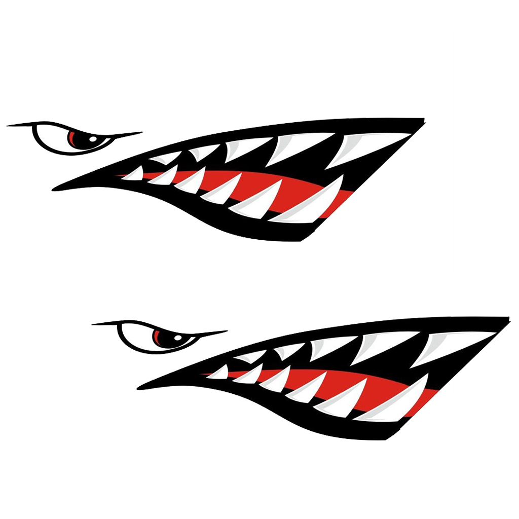 dolity 2 Pieces Shark Teeth Mouth Decal Stickers for Kayak Canoe Dinghy Boat Waterproof Strong Durable dolity 2 Pieces Shark Teeth Mouth Decal Stickers for Kayak Canoe Dinghy Boat Waterproof Strong Durable