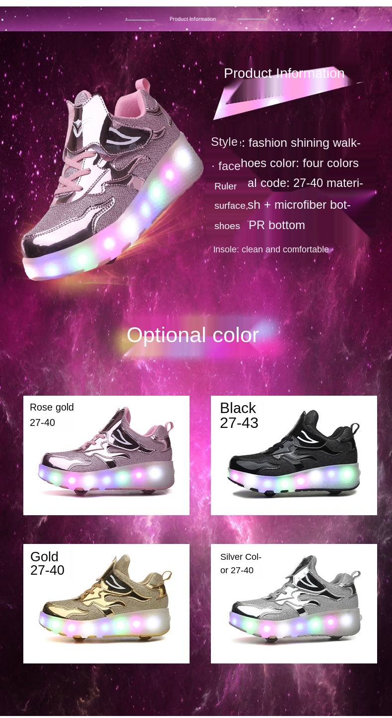 New Roller Skating Shoes, Double-Wheeled Luminous Sneakers, Colorful Luminous Shoes, Children's Roller Skating Sneakers,Heelys New Roller Skating Shoes, Double-Wheeled Luminous Sneakers, Colorful Luminous Shoes, Children's Roller Skating Sneakers,Heelys