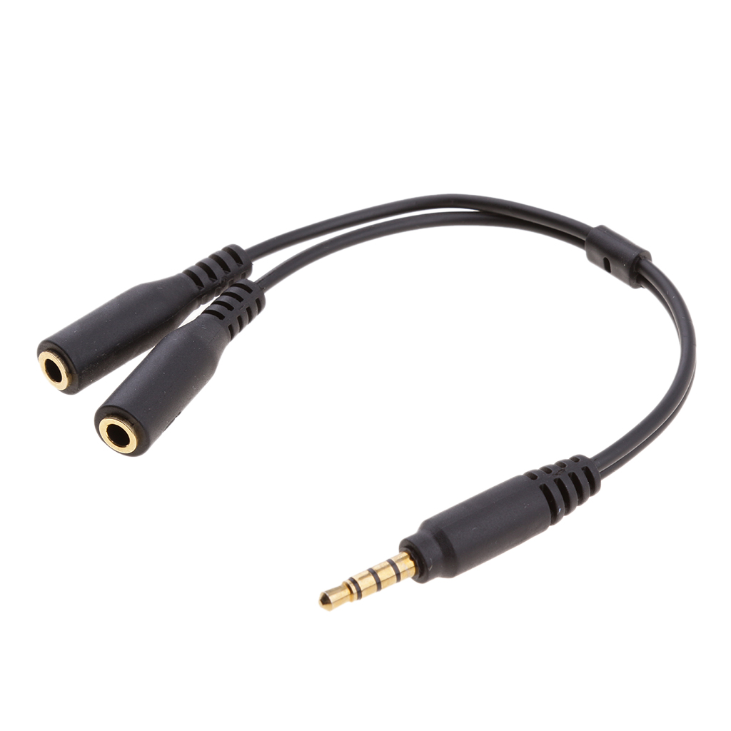 3.5mm Male to 2 Female 3.5mm Headset Mic Y Splitter Cable for iPhone HTC Samsung for iPad for iPad mini High quality Black 3.5mm Male to 2 Female 3.5mm Headset Mic Y Splitter Cable for iPhone HTC Samsung for iPad for iPad mini High quality Black