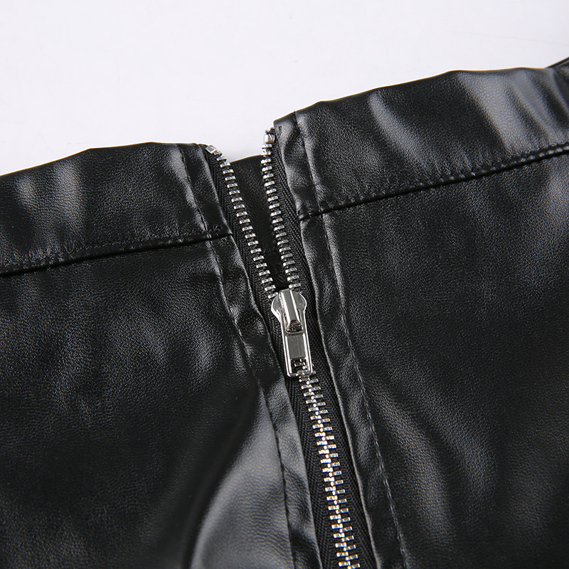 E-girl Punk Style PU Leather Mini Skirts Hight Waist Lace Up Bandage Black Pleated A-line Skirt Streetwear Girls Dark Academia E-girl Punk Style PU Leather Mini Skirts Hight Waist Lace Up Bandage Black Pleated A-line Skirt Streetwear Girls Dark Academia