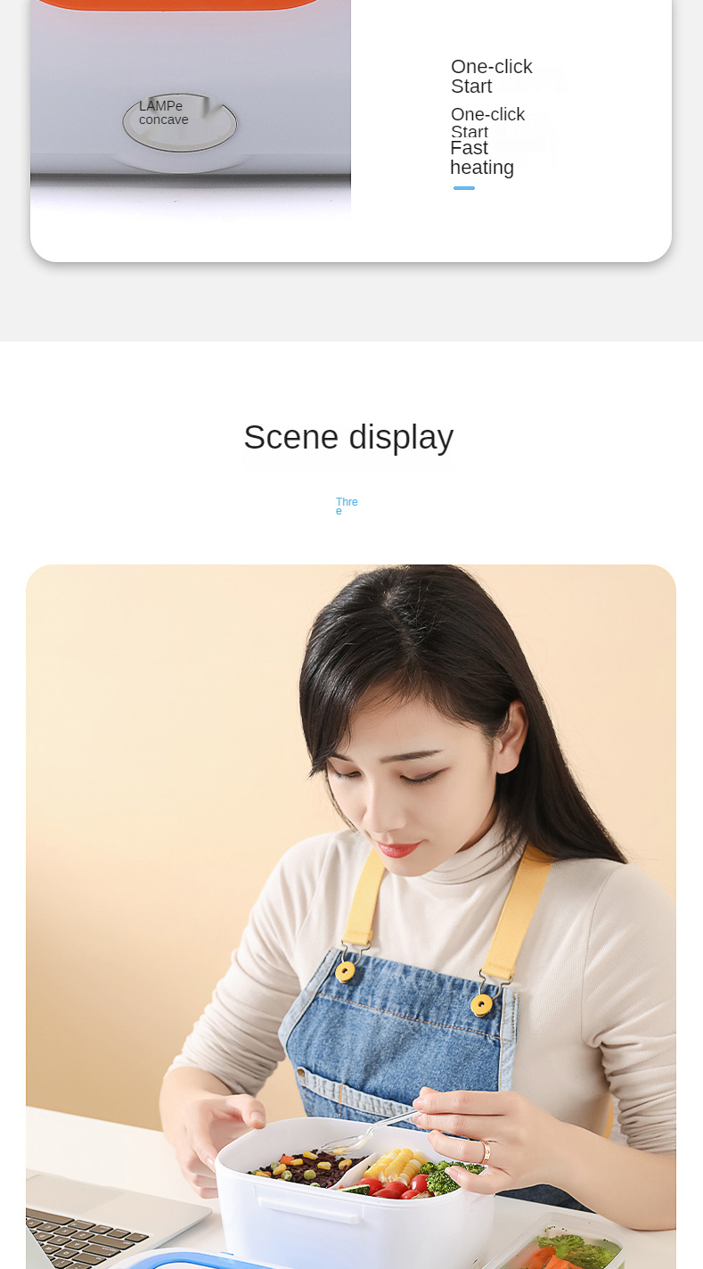 Podgrzewacz elektryczny do lunchu 2 w 1 110V 220V 12V 24V - pojemnik Bento na ciepłe posiłki - SEO_ALT_TITLE - 14