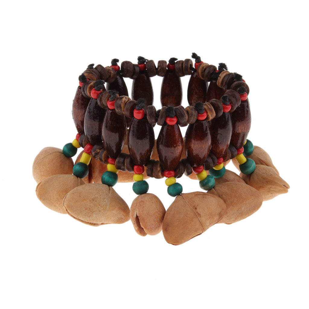 Wooden Nuts African Tribal Style Handbell African Drum Performance Percussion Accessories