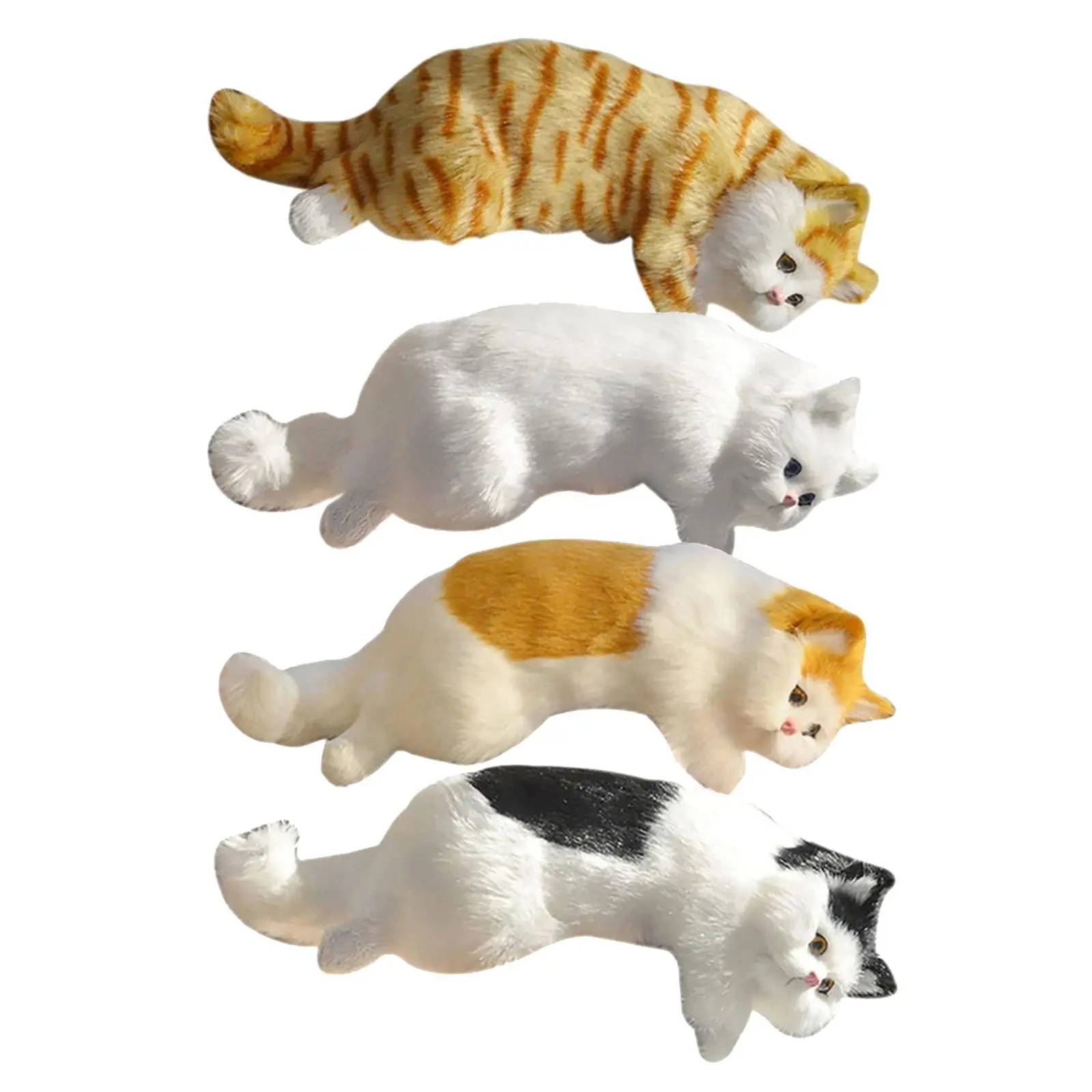 Simulation Plush Cat Statue Lifelike Plush Animal Handicrafts Toys for Wedding Gifts Table Desk Home Decor Art Ornaments