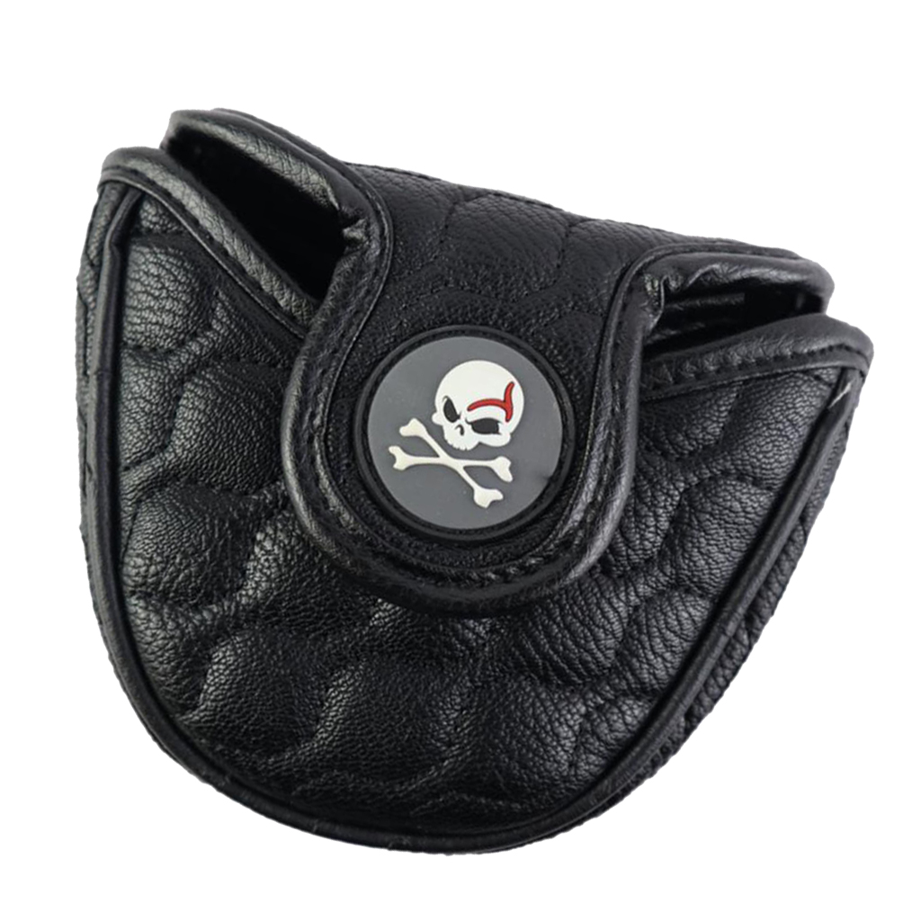 Magnetic Golf Mallet Head Cover PU Leather Center Putter Skull Headcover Guard Magnetic Golf Mallet Head Cover PU Leather Center Putter Skull Headcover Guard