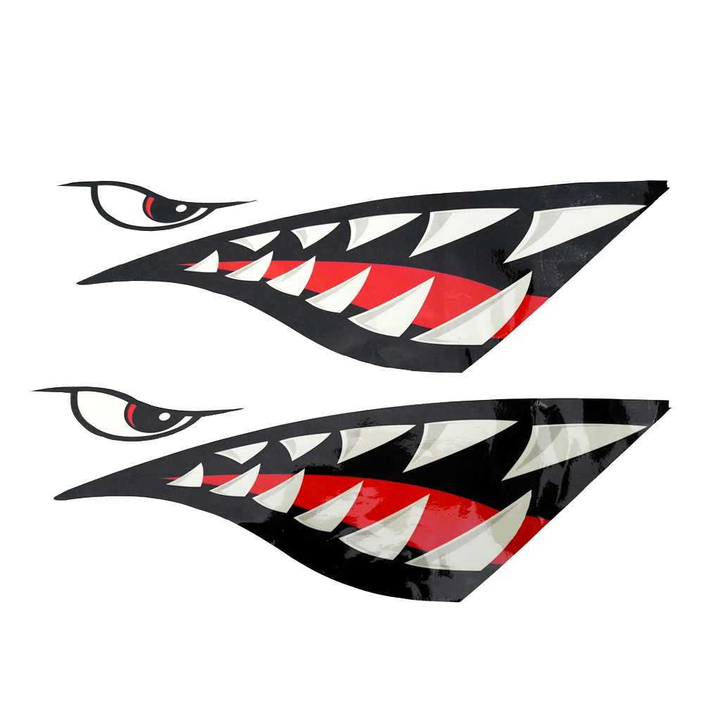 dolity 2 Pieces Shark Teeth Mouth Decal Stickers for Kayak Canoe Dinghy Boat Waterproof Strong Durable dolity 2 Pieces Shark Teeth Mouth Decal Stickers for Kayak Canoe Dinghy Boat Waterproof Strong Durable