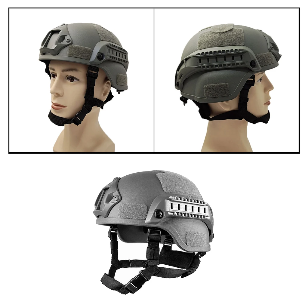Tactical ABS Helmet Adjustable Military Helmet w/ Side Rails Outdoor Tactical Painball CS SWAT Riding Protect Gear