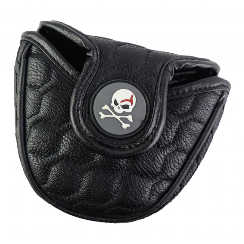 Magnetic Golf Mallet Head Cover PU Leather Center Putter Skull Headcover Guard Magnetic Golf Mallet Head Cover PU Leather Center Putter Skull Headcover Guard