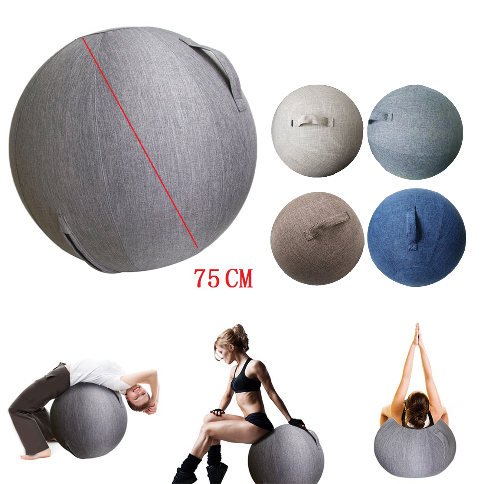 75cm Sitting Ball Chair Cover Anti-Burst Yoga Exercise Balls Protect Case 75cm Sitting Ball Chair Cover Anti-Burst Yoga Exercise Balls Protect Case