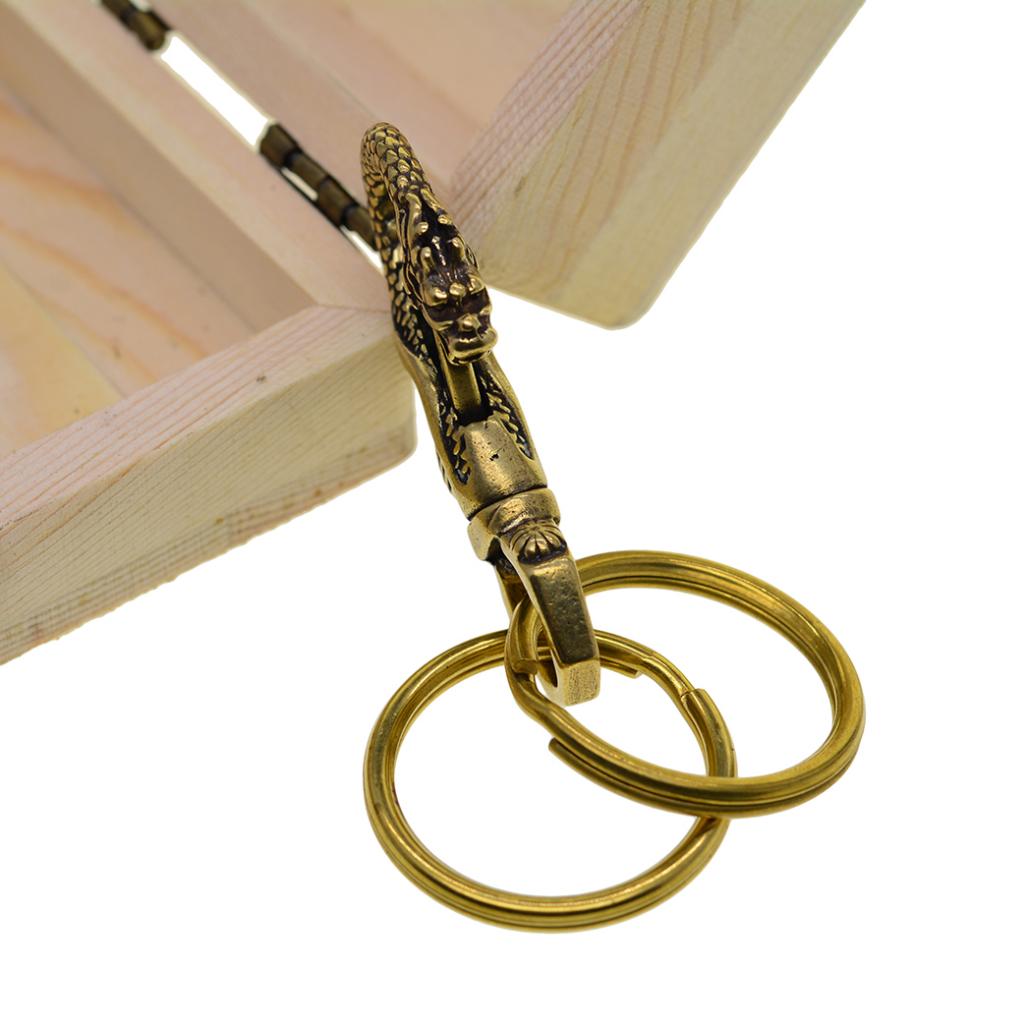 Handmade Brass Dragon Swivel Lobster Clasps Keychain & 2Pcs 32mm Key Rings Handmade Brass Dragon Swivel Lobster Clasps Keychain & 2Pcs 32mm Key Rings