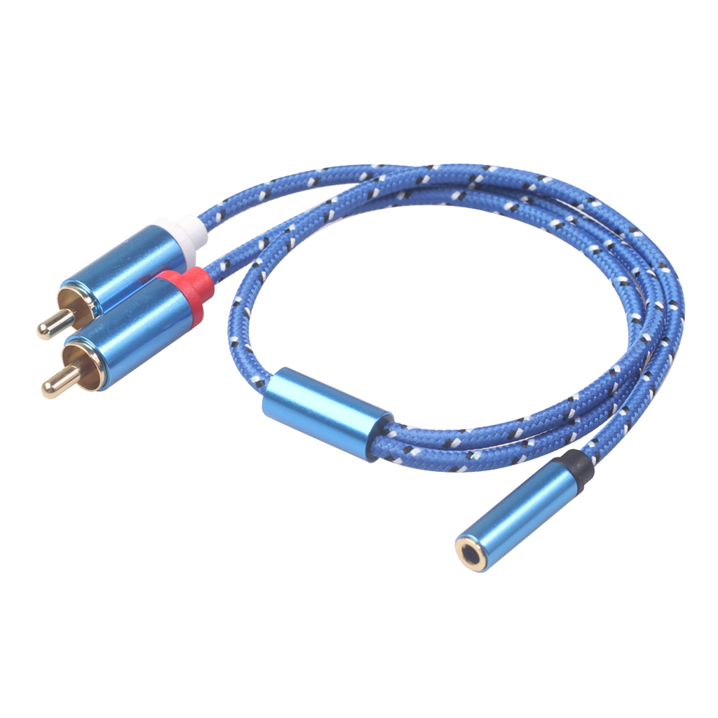 3.5mm Stereo Audio Female to 2 RCA Male Connectors Line 40cm blue 3610F-04 3.5mm Stereo Audio Female to 2 RCA Male Connectors Line 40cm blue 3610F-04