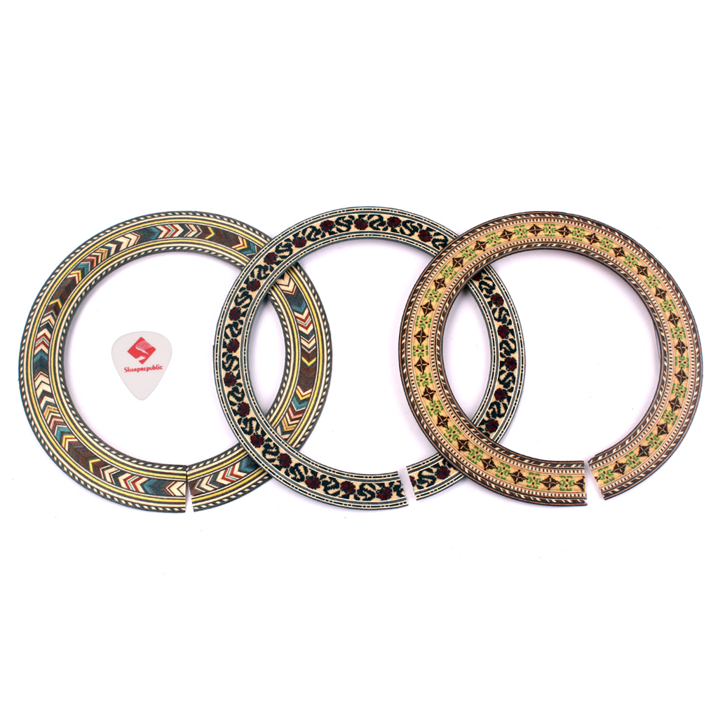 3 Piece Maple Rosette Decoration with Pick for Classical Guitar 3 Piece Maple Rosette Decoration with Pick for Classical Guitar