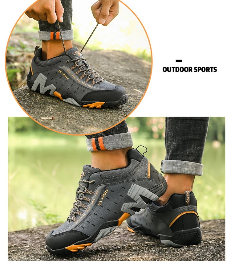 Lekkie męskie buty trekkingowe turystyczne z wodoodporną odkrytą konstrukcją i oddychającą membraną antypoślizgowe - Wianko - 21