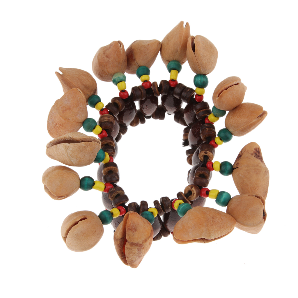 Wooden Nuts African Tribal Style Handbell African Drum Performance Percussion Accessories