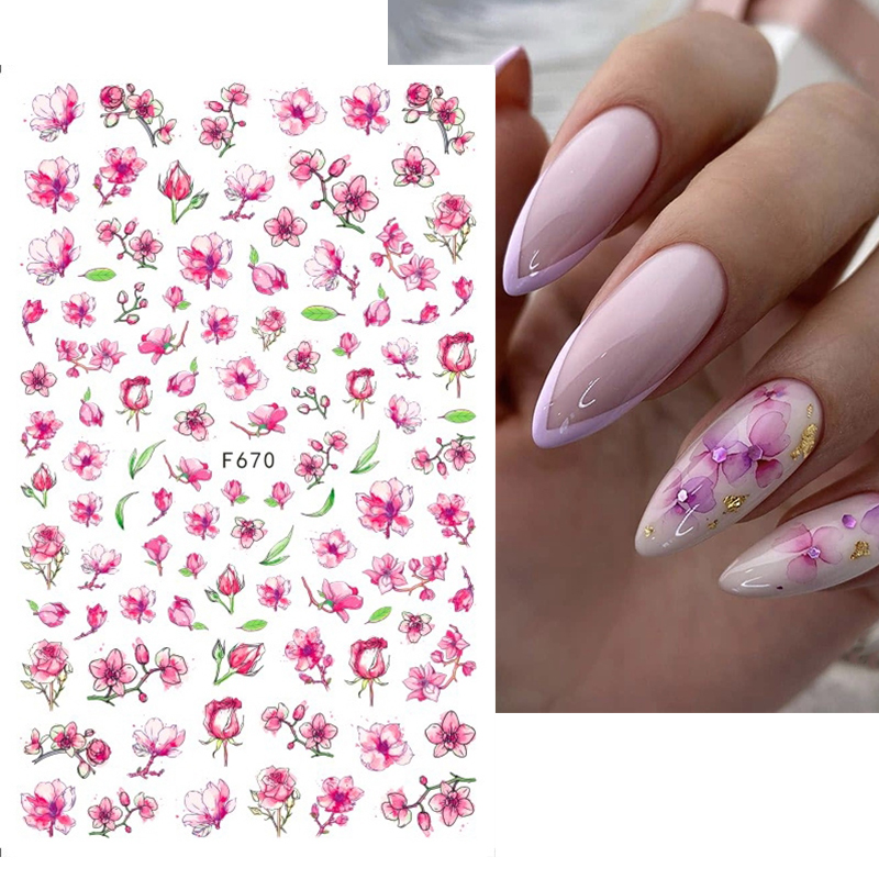 Nail art Autocollant 3D papillon à fleurs pour ongles décalcomanies de