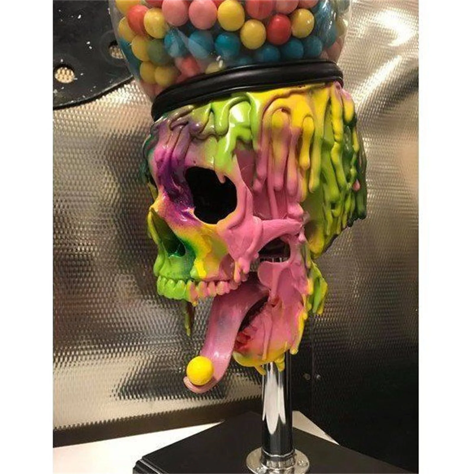 Halloweenowy pojemnik na cukierki w kształcie szkieletów z gumą balonową - Wianko - 5