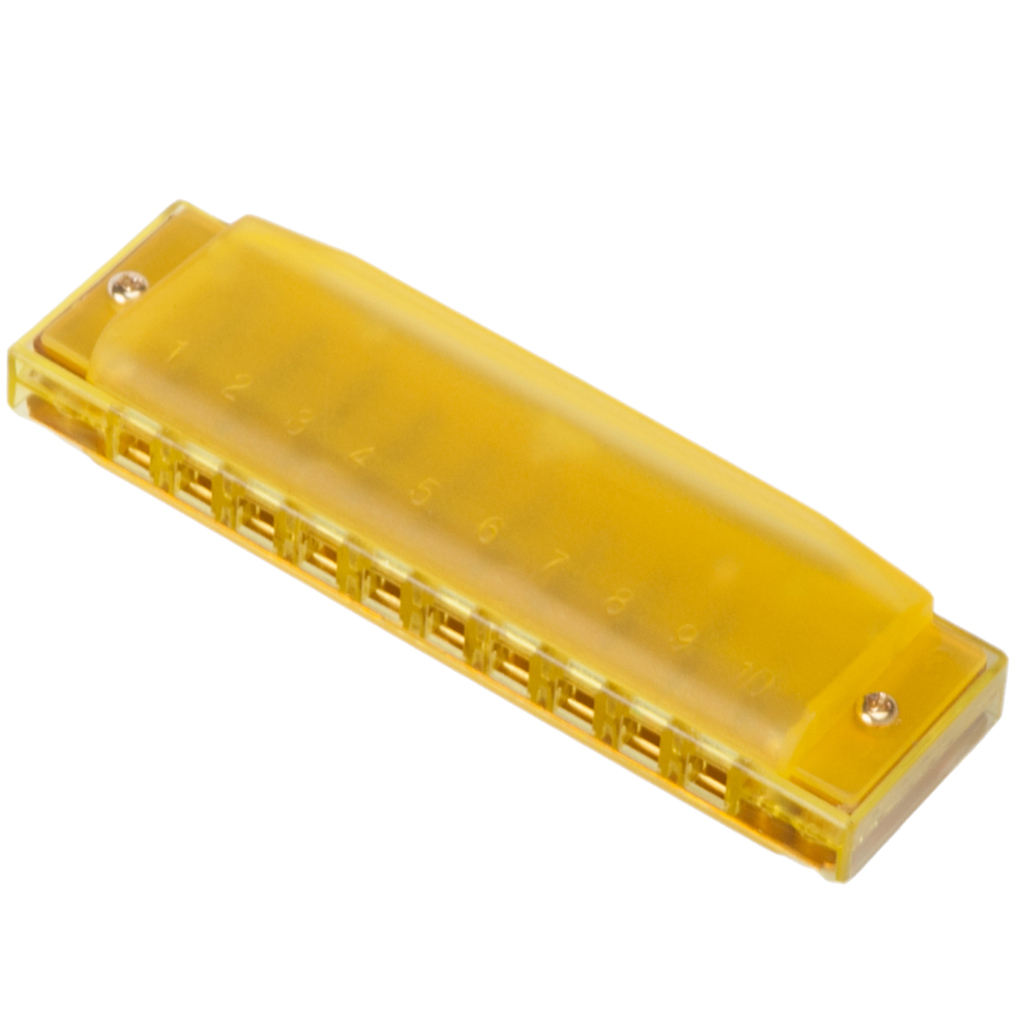 Plastic 10 Hole Harmonica Key of C Yellow for Adults Beginners Kids Plastic 10 Hole Harmonica Key of C Yellow for Adults Beginners Kids