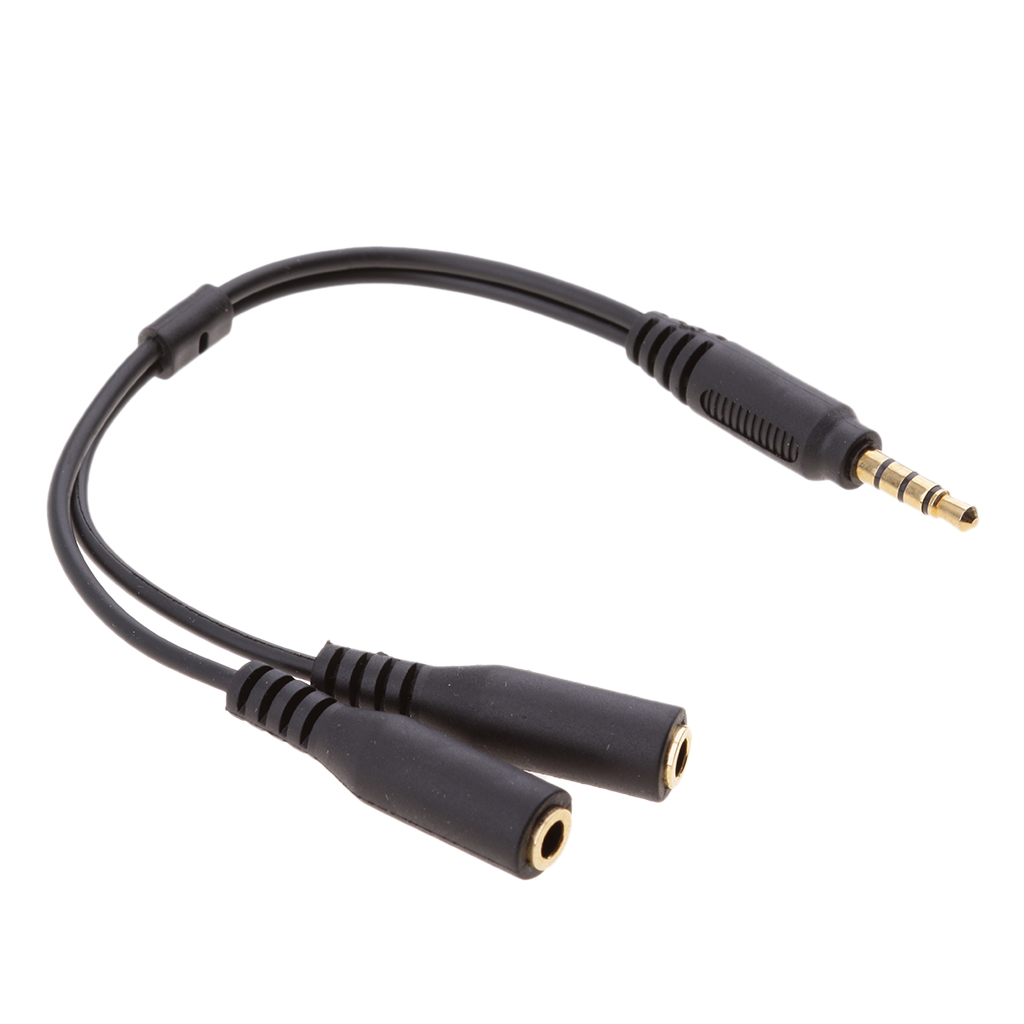 3.5mm Male to 2 Female 3.5mm Headset Mic Y Splitter Cable for iPhone HTC Samsung for iPad for iPad mini High quality Black 3.5mm Male to 2 Female 3.5mm Headset Mic Y Splitter Cable for iPhone HTC Samsung for iPad for iPad mini High quality Black