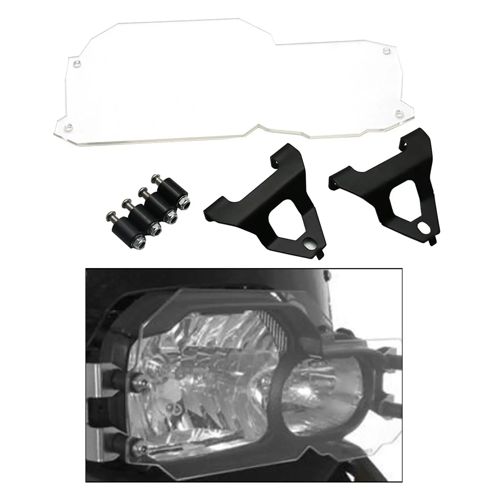 Clear Motorcycle Accessories Headlight Lamp Protector Guard Head Light Cover Grill Kit for BMW F650GS /F700GS 08 - 17