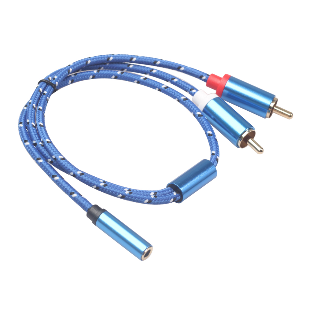 3.5mm Stereo Audio Female to 2 RCA Male Connectors Line 40cm blue 3610F-04 3.5mm Stereo Audio Female to 2 RCA Male Connectors Line 40cm blue 3610F-04