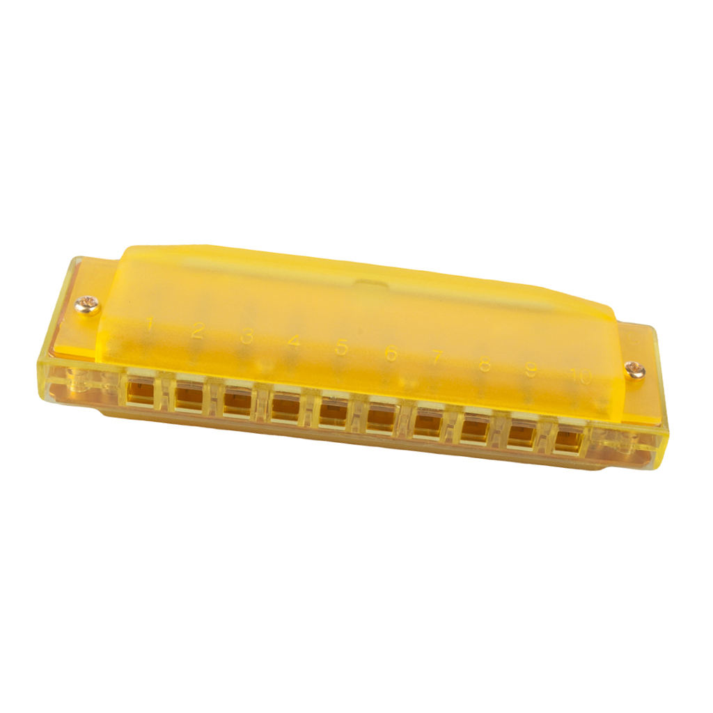 Plastic 10 Hole Harmonica Key of C Yellow for Adults Beginners Kids Plastic 10 Hole Harmonica Key of C Yellow for Adults Beginners Kids