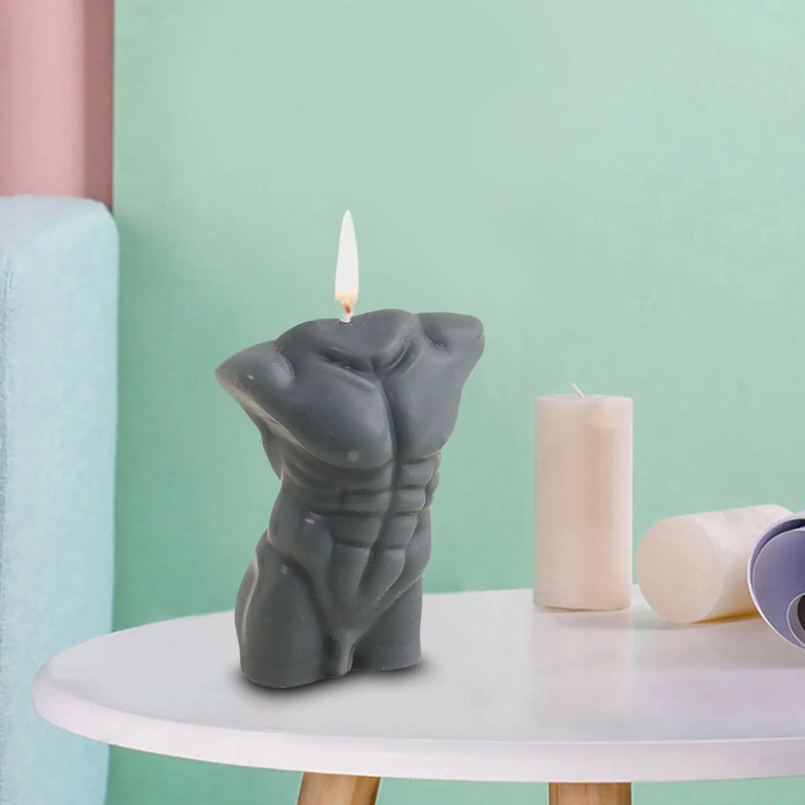 3D Male Men Naked Body Human Candle Relaxing Scented Statue Candle Fragrance Candle Home Bedroom Decor