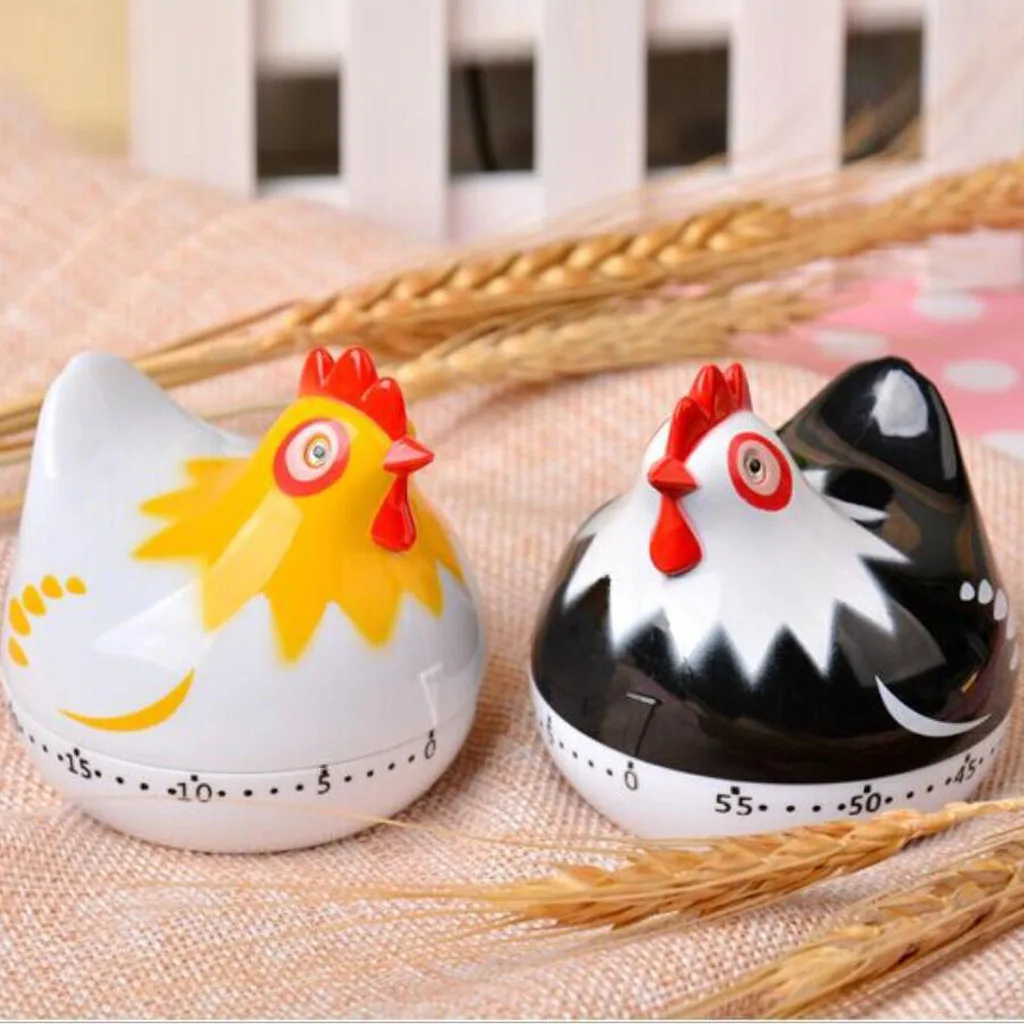 Adorable Hen Shape Kitchen Timer Manual Mechanical Food Cooking Timers