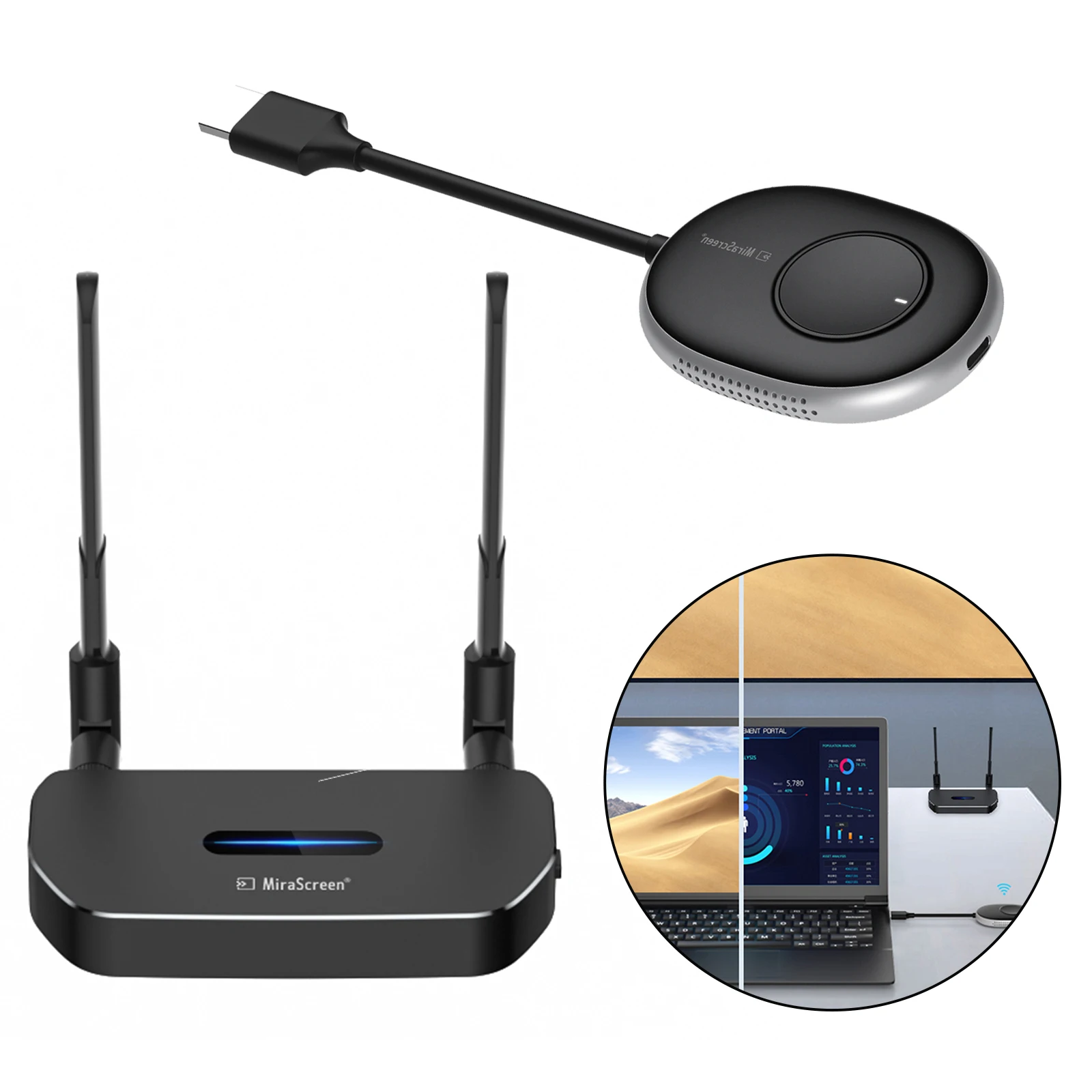 Low Latency  VGA Wireless Transmitter and Receiver Audio Adapter Set for Outdoor Use TV Watching Plug & Play No Delay