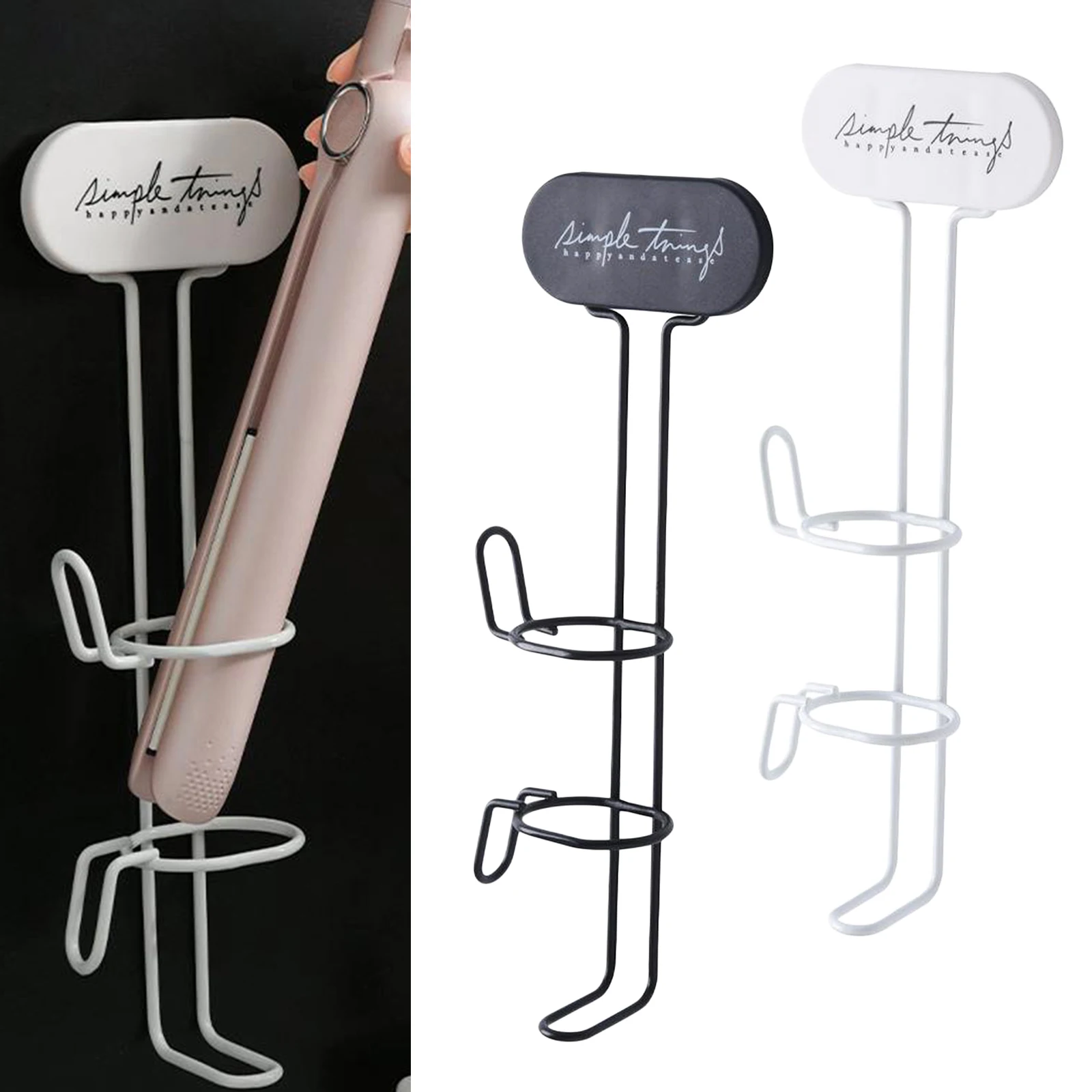 Hair Curling Iron Holder, Straighteners Curling Wands Rack Wall Mounted, Space