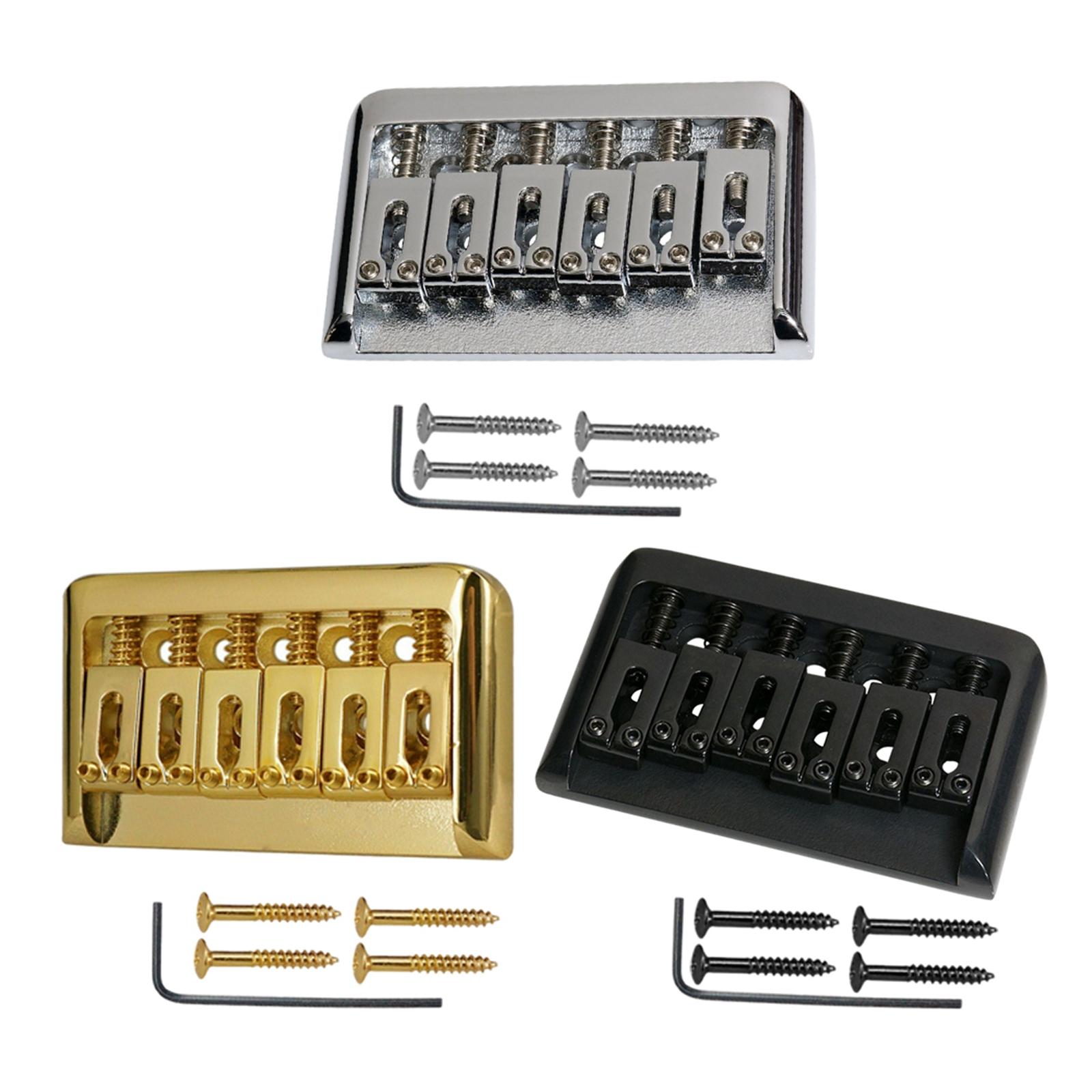 Guitar Hardtail Bridge Saddle with Wrench Screws for 6 String Electric Guitar Parts Chrome Guitar Hardtail Bridge Saddle with Wrench Screws for 6 String Electric Guitar Parts Chrome