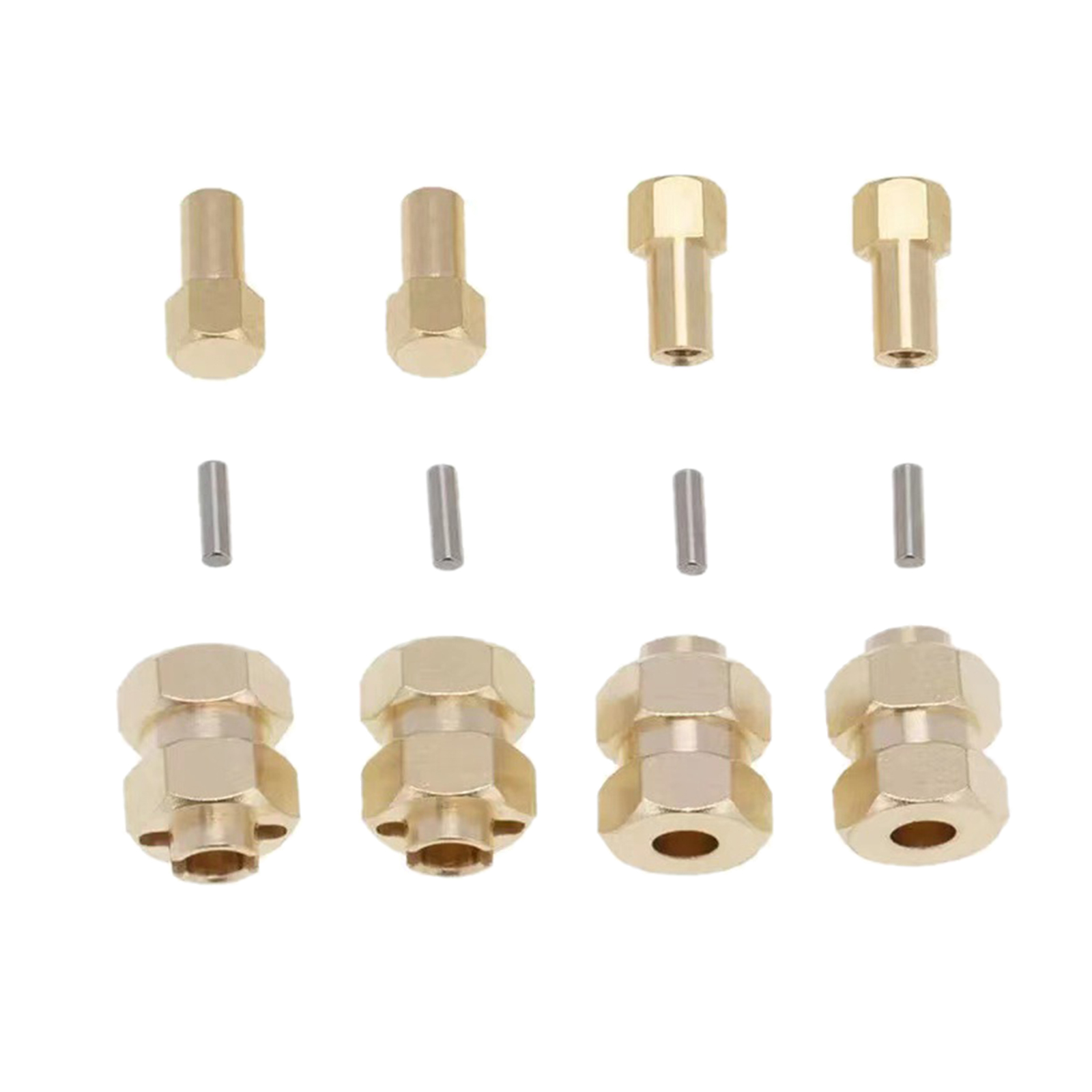 4Pcs Brass Extended 7mm Hex Wheel Hubs Extension Adaptor for AXIAL SCX24 4Pcs Brass Extended 7mm Hex Wheel Hubs Extension Adaptor for AXIAL SCX24