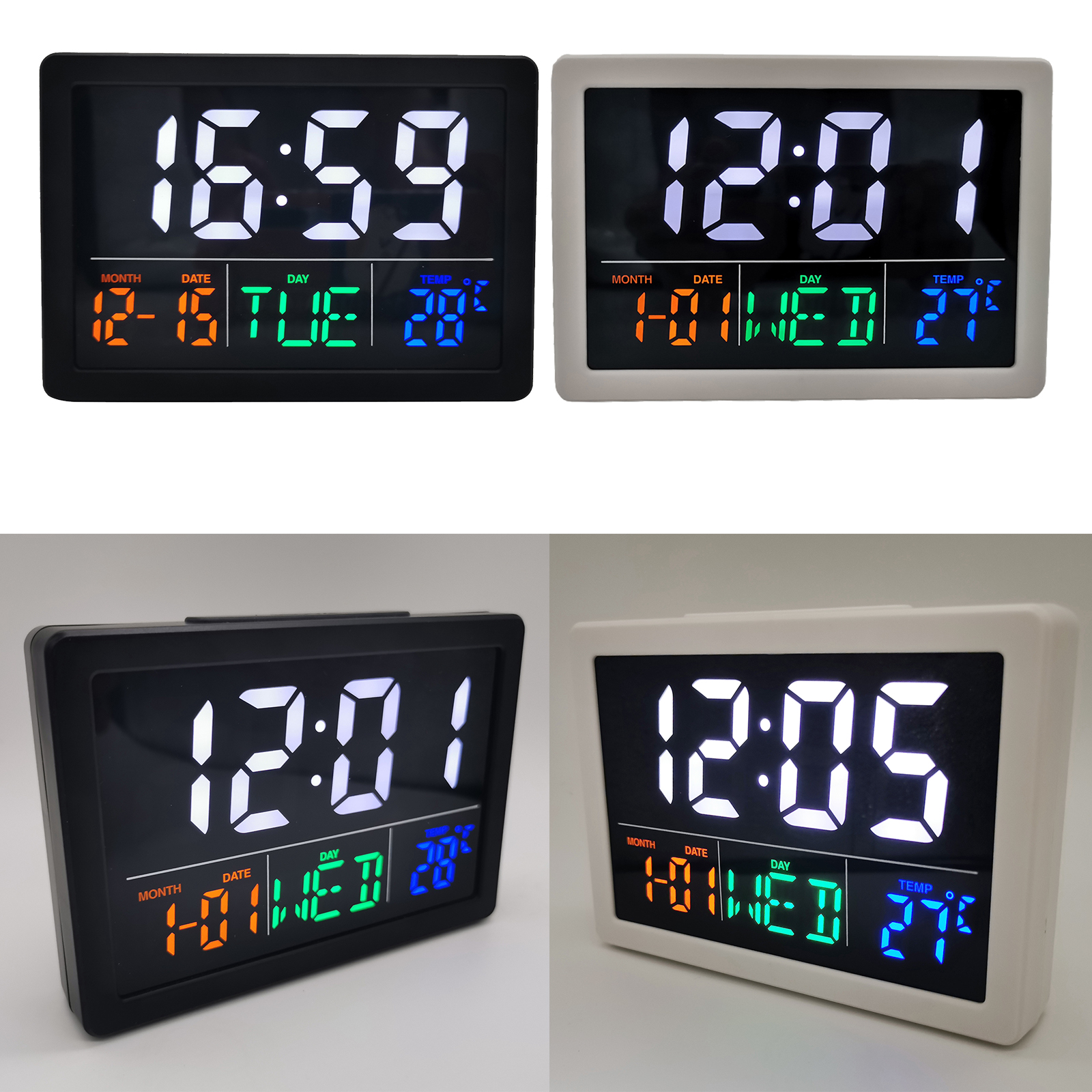 1PC Electronic Tabletop Digital Alarm Clock Time Temp Calendar Humidity Bedside Clock Office Home Decoration 1PC Electronic Tabletop Digital Alarm Clock Time Temp Calendar Humidity Bedside Clock Office Home Decoration