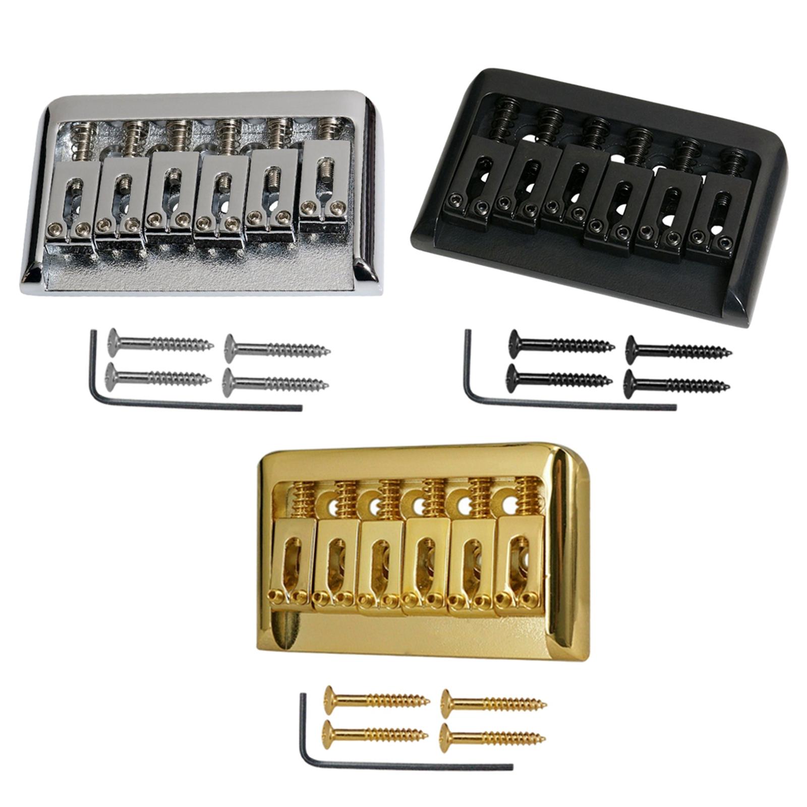 Guitar Hardtail Bridge Saddle with Wrench Screws for 6 String Electric Guitar Parts Chrome Guitar Hardtail Bridge Saddle with Wrench Screws for 6 String Electric Guitar Parts Chrome