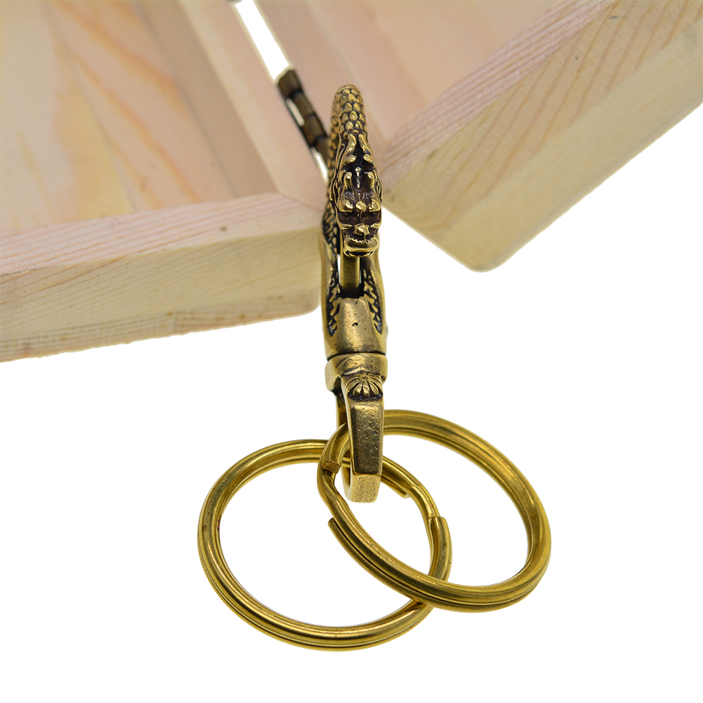 Handmade Brass Dragon Swivel Lobster Clasps Keychain & 2Pcs 32mm Key Rings Handmade Brass Dragon Swivel Lobster Clasps Keychain & 2Pcs 32mm Key Rings