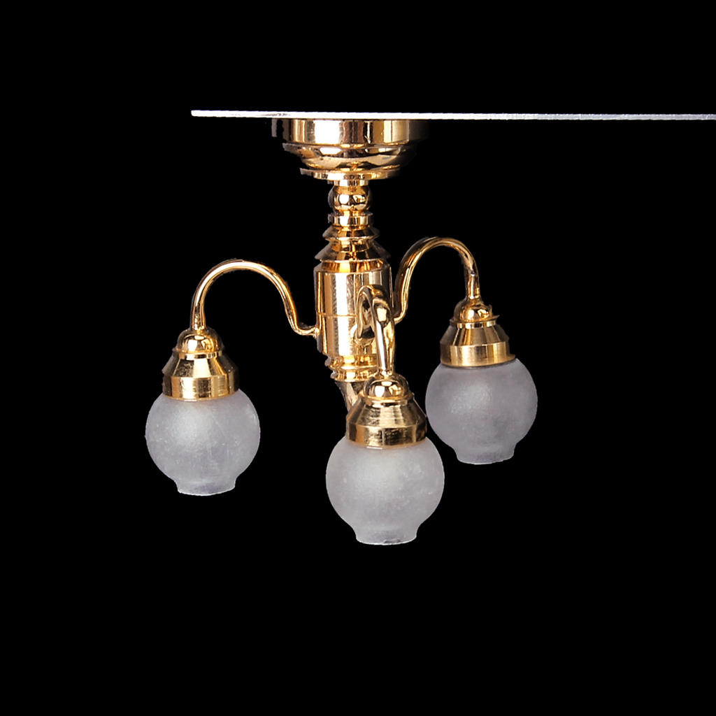 1/12 Dollhouse Chandelier Miniature Lighting LED Battery Ceiling Light Decor 1/12 Dollhouse Chandelier Miniature Lighting LED Battery Ceiling Light Decor