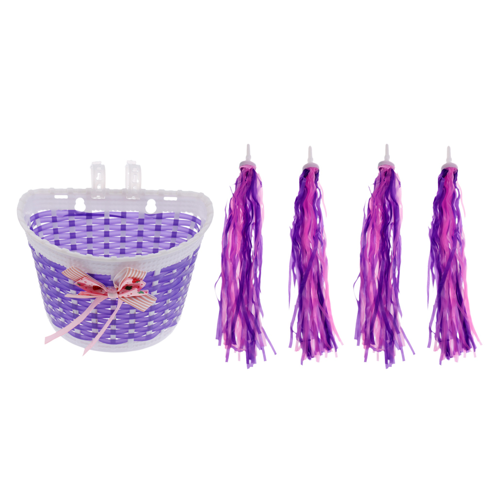 Bike Bicycle Basket Front Decoration + Streamers Handlebar Handle Bar Tassels, Child Bike Accessories Bike Bicycle Basket Front Decoration + Streamers Handlebar Handle Bar Tassels, Child Bike Accessories