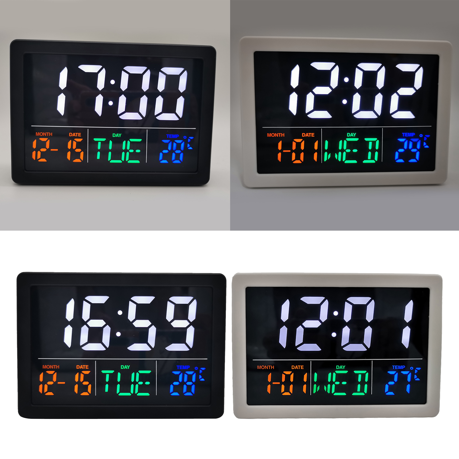 1PC Electronic Tabletop Digital Alarm Clock Time Temp Calendar Humidity Bedside Clock Office Home Decoration 1PC Electronic Tabletop Digital Alarm Clock Time Temp Calendar Humidity Bedside Clock Office Home Decoration