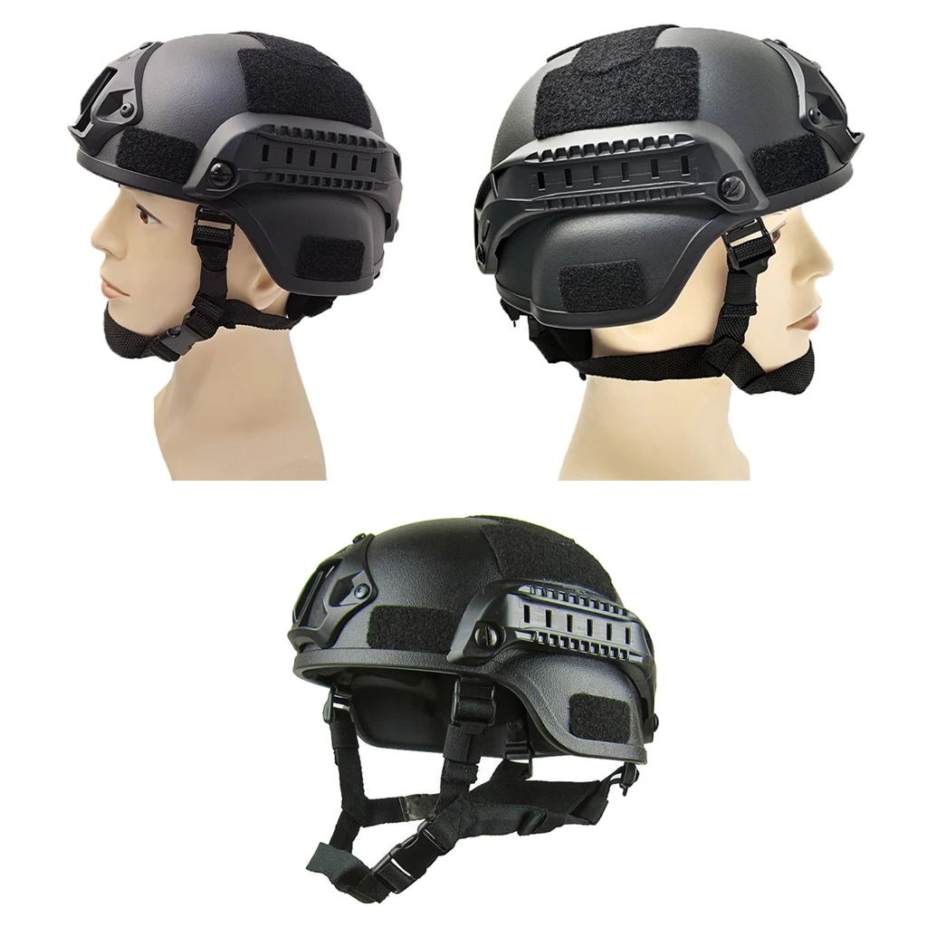 Tactical ABS Helmet Adjustable Military Helmet w/ Side Rails Outdoor Tactical Painball CS SWAT Riding Protect Gear