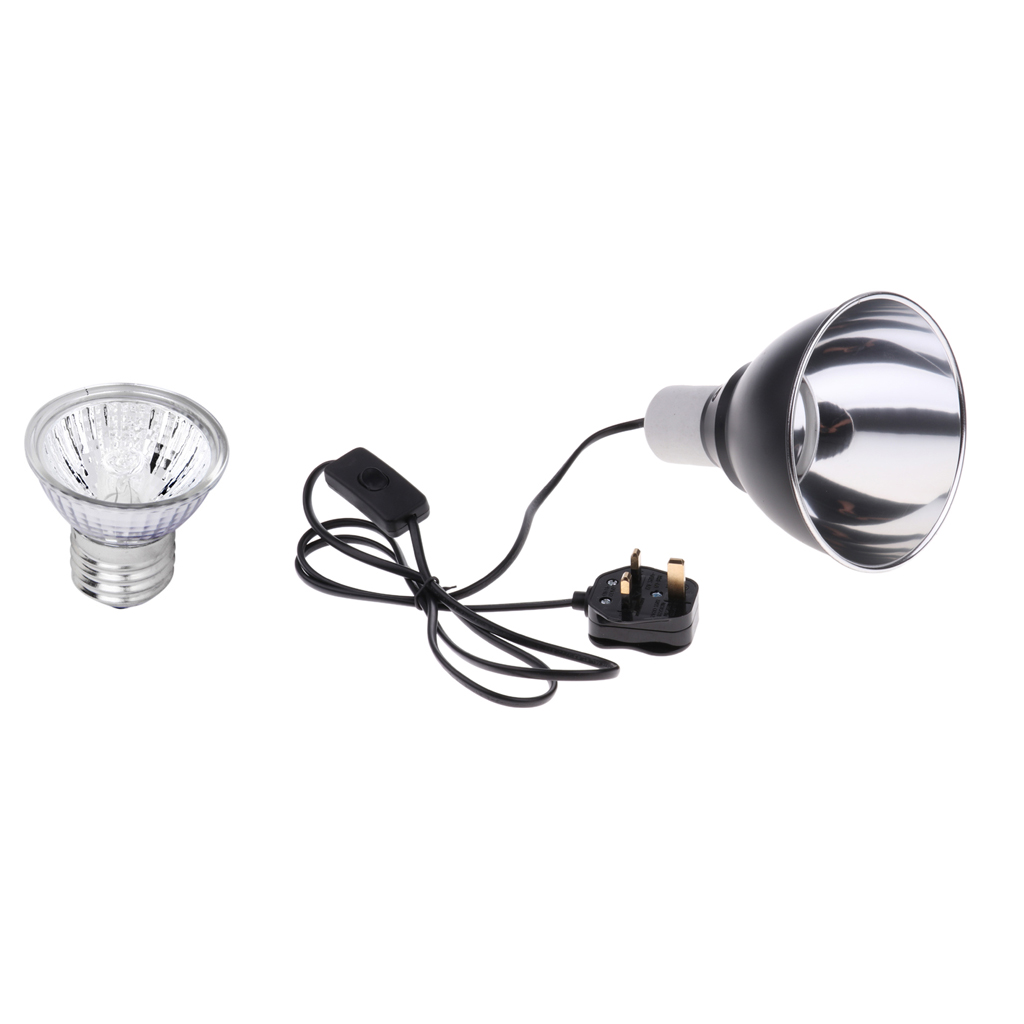 E27 50W Reptile Halogen Light Bulb UVA UVB + Dome Lamp Holder UK Plug 220V E27 50W Reptile Halogen Light Bulb UVA UVB + Dome Lamp Holder UK Plug 220V