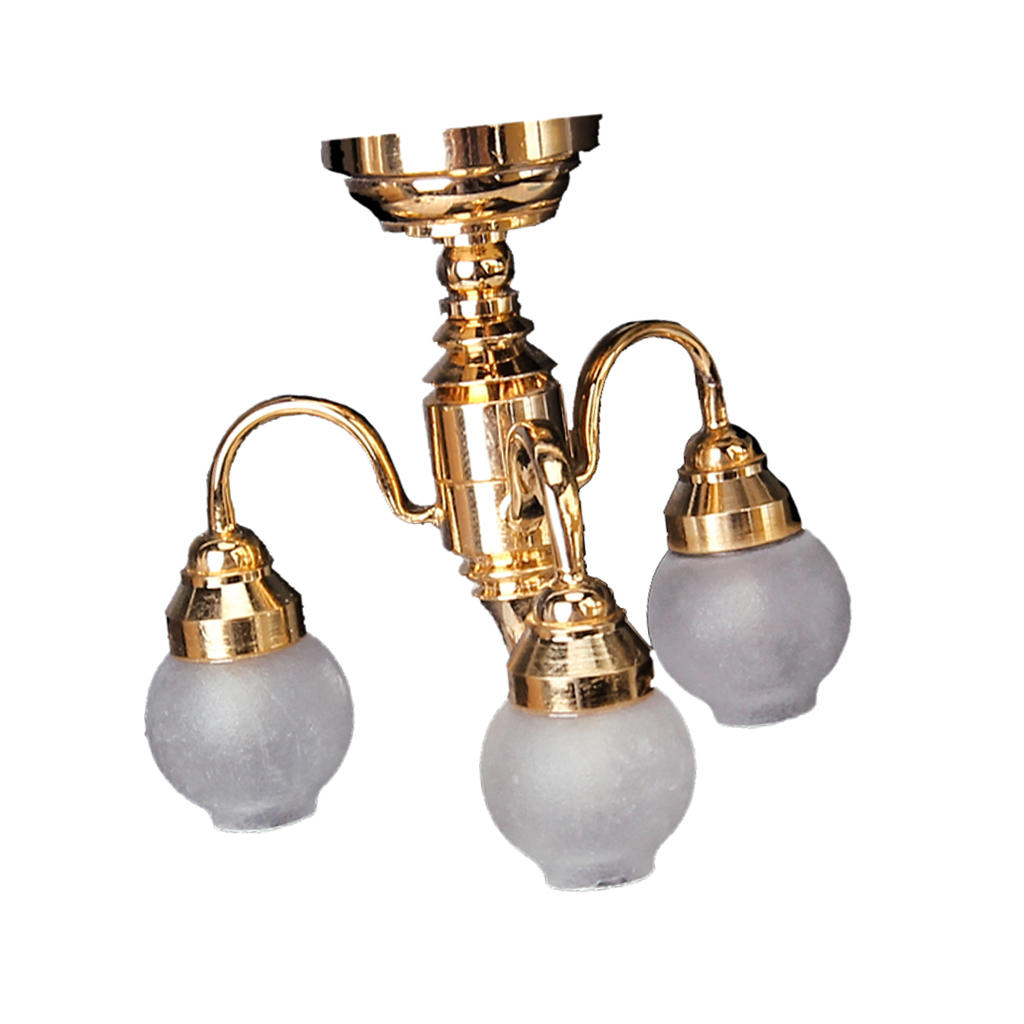 1/12 Dollhouse Chandelier Miniature Lighting LED Battery Ceiling Light Decor 1/12 Dollhouse Chandelier Miniature Lighting LED Battery Ceiling Light Decor