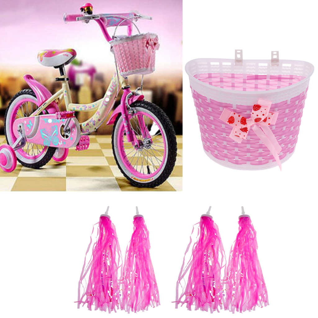 Bike Bicycle Basket Front Decoration + Streamers Handlebar Handle Bar Tassels, Child Bike Accessories Bike Bicycle Basket Front Decoration + Streamers Handlebar Handle Bar Tassels, Child Bike Accessories