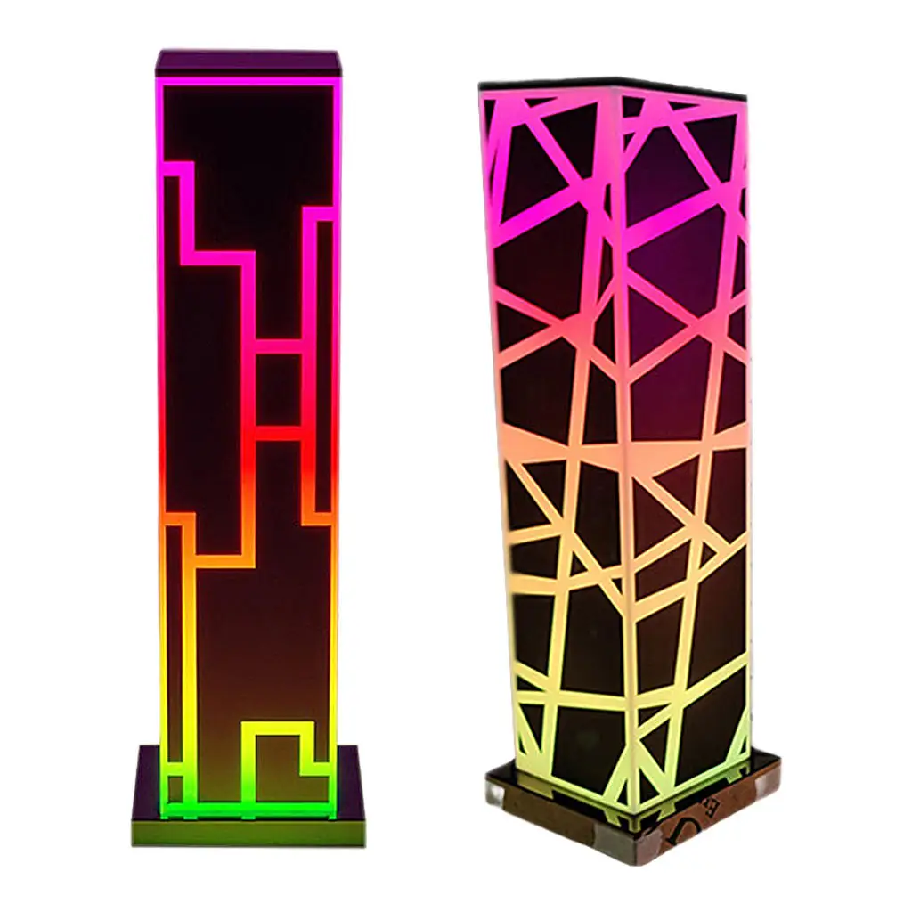 Modern Cube Color Table Lamp Building Mood Lights Dimmable Remote Control USB Battery Nightlight for Holiday Christmas Ornament