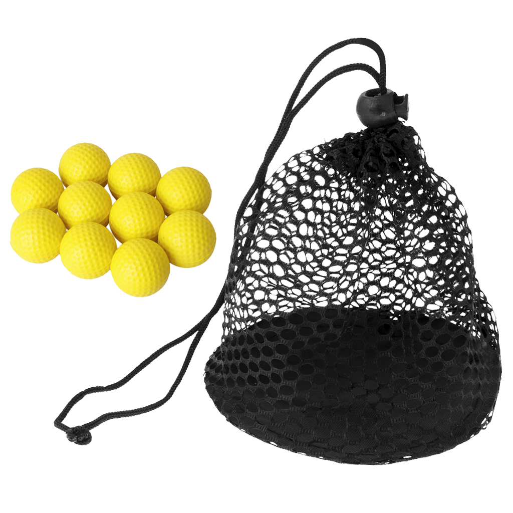 10 Pieces PU Soft Foam Golf Balls+Nylon Mesh Nets Golf 25 Balls Storage Bag 10 Pieces PU Soft Foam Golf Balls+Nylon Mesh Nets Golf 25 Balls Storage Bag