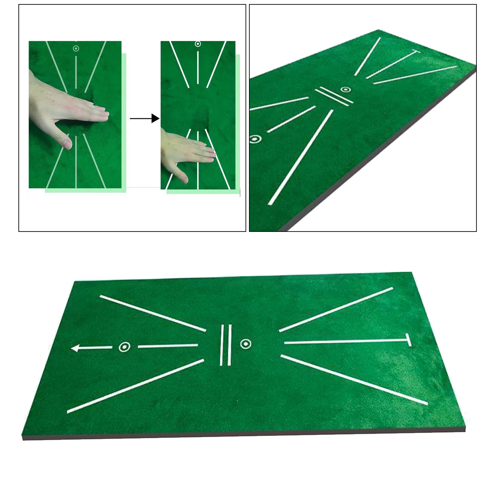 Golf Training Mat, Mini Golf Practice Training Aid Rug for Swing Detection Batting, Game for Home, Office, Outdoor (12x24