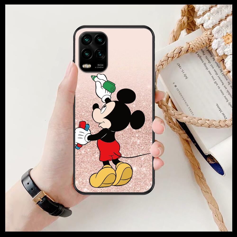 Etui na telefon Disney Mouse różowy Mickey dla XiaoMi Redmi Note 10 9S 8 7 6 5 A Pro T Y1 - czarna okładka silikonowa - SEO_ALT_TITLE - 6