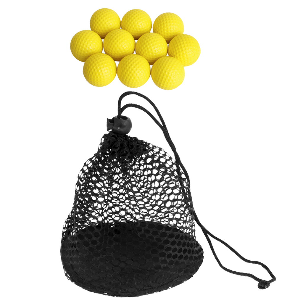 10 Pieces PU Soft Foam Golf Balls+Nylon Mesh Nets Golf 25 Balls Storage Bag 10 Pieces PU Soft Foam Golf Balls+Nylon Mesh Nets Golf 25 Balls Storage Bag