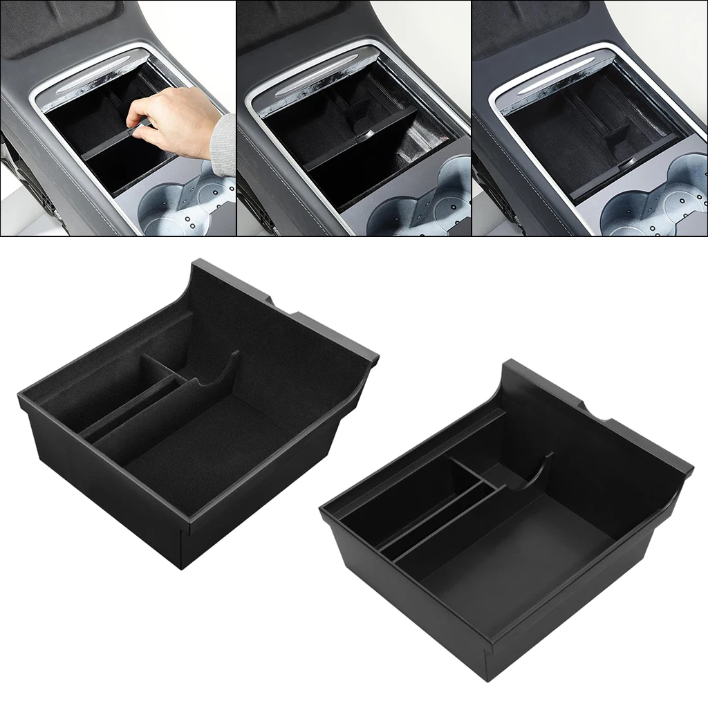 Center Console Organizer Compatible with for Tesla Model 3 Y Accessories, Insert ABS Armrest Box Storage Upgrade Design