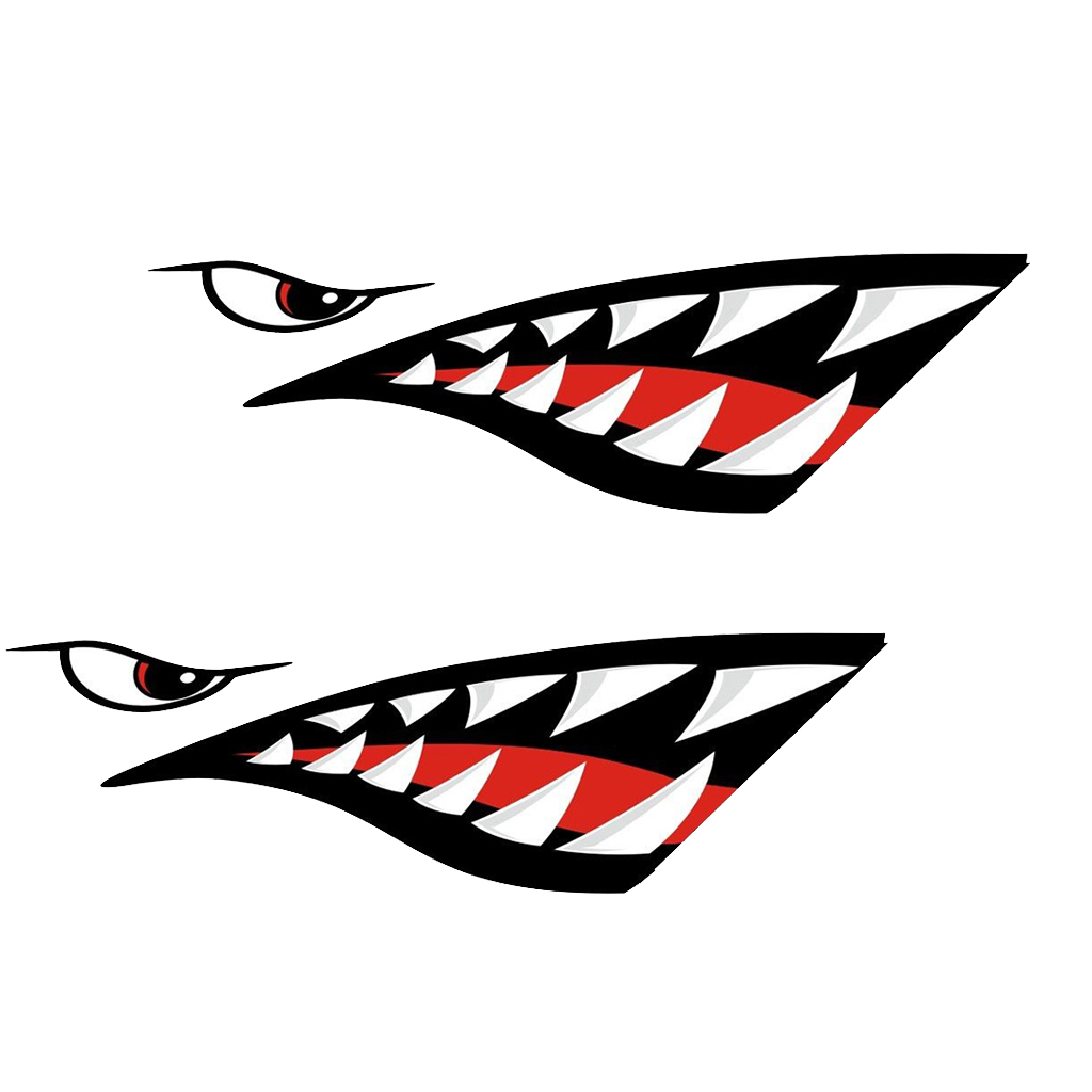 dolity 2 Pieces Shark Teeth Mouth Decal Stickers for Kayak Canoe Dinghy Boat Waterproof Strong Durable dolity 2 Pieces Shark Teeth Mouth Decal Stickers for Kayak Canoe Dinghy Boat Waterproof Strong Durable